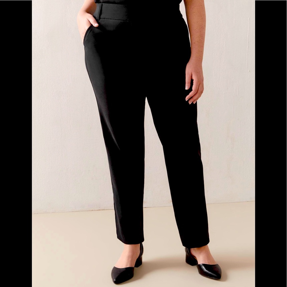 Savvy, Straight-Leg Stretch Ankle Pant-Universal Fit - Black
